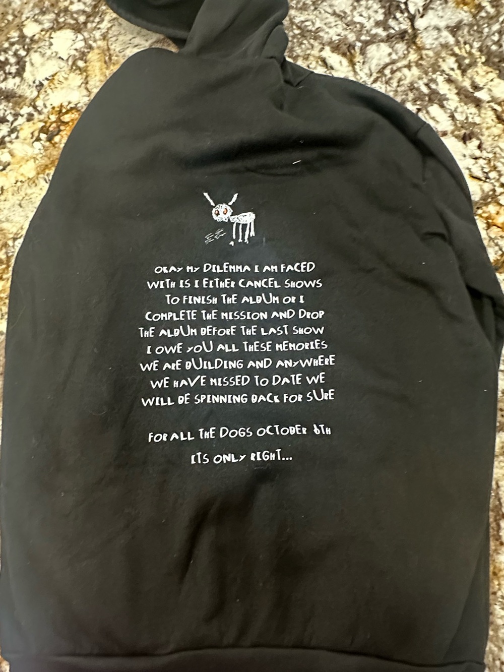 Black Zip-Up Sweater Hoodie with Back Graphic - Unbranded